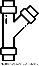 Y-Fitting-Symbol für Sanitär im Vektorformat