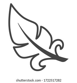 Plume Or Feather Isolated Icon, Pillows And Blanket Filling Vector. Writing Tool Or Pen, Soft Bedding Element, Fluff Or Bird Plumage Part. Quill, Natural Staffing For Cushions, Light Object, Plumelet