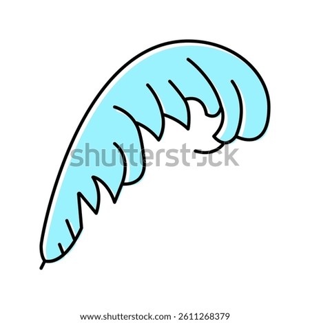 plume feather soft fluffy color icon vector. plume feather soft fluffy sign. isolated symbol illustration