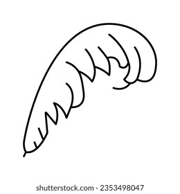 plume feather soft fluffy line icon vector. plume feather soft fluffy sign. isolated contour symbol black illustration