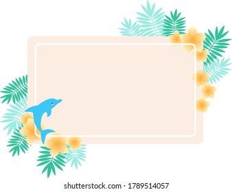 Plumeria and dolphin tropical frame