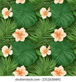 Plumeria floral sin soldadura con hoja 
