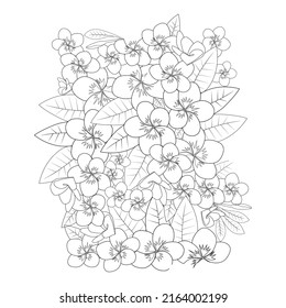 plumeria flower doodle coloring page outline vector illustration of isolated in white background
