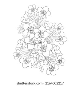 Plumeria Flower Doodle Coloring Page Outline Stock Vector (Royalty Free ...