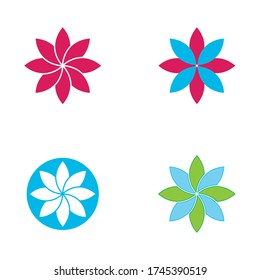 Plumeria flower icon vector illustration design logo template
