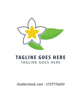 plumeria flower logo icon. plumeria flower object logo design.