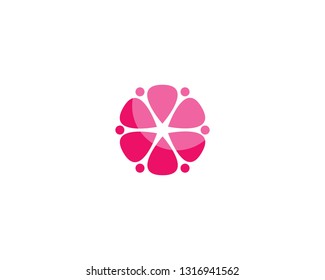 Plumeria flower logo template vector
