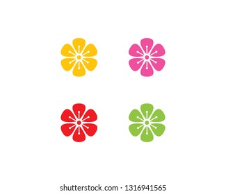 Plumeria flower logo template vector