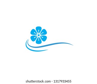 Plumeria flower logo template vector