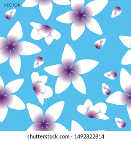 Plumeria flower seamless pattern, Vector illustration design element