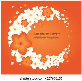 Plumeria flowers moon ,tropical, Frangipani , Gift card