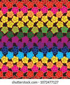 plumeria frangipani flower design pattern poster colorful. Black background