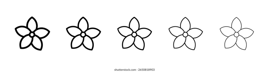 plumeria icon isolated vector on white background set