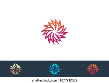 Plumeria logo design Template vector icon illustration