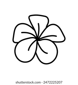 Plumeria Outline Icon, Vector illustration
