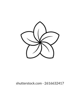 Plumeria Outline Icon, Vector illustration. flower icon
