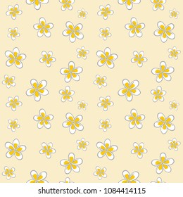 Plumeria. Seamless ornamental pattern. Vector