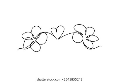 Plumeria tropical flower line art logo isolated illustration Vector summer