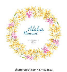 plumeria wreath hawaii aloha background necklace