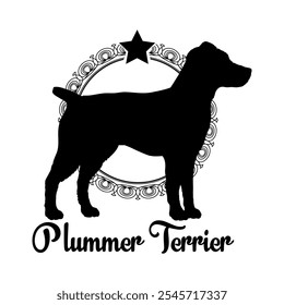 Plummer Terrier dog silhouette, dog, dog breeds,  vector, silhouette, logo design, animal, illustration, icon, sign, black, pet