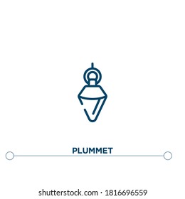 plummet outline vector icon. simple element illustration. plummet outline icon from editable construction concept. can be used for web and mobile

