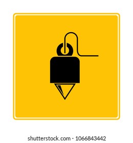 plummet tool on yellow background