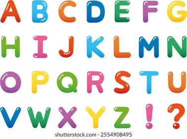 
Plump and cute alphabet illustration set