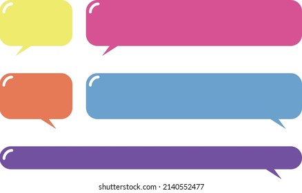 Plump cute simple speech bubble set (colorful)