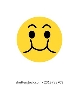 Plump face emoticon, Vector and Illustration.