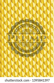 Plump golden emblem. Scales pattern. Vector Illustration. Detailed.