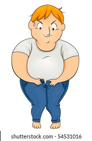 Plump Guy with Tight Pants - Vector