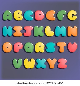 Plump handwritten alphabet vector colorful set.Good for scrap booking, school projects, posters, textiles.