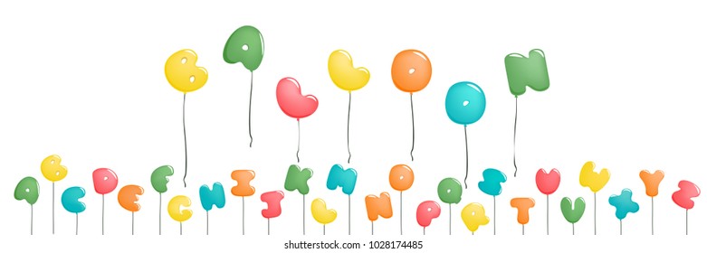 Plump handwritten alphabet vector colorful balloon set.Good for scrap booking, school projects, posters, textiles.
