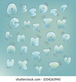 Plump handwritten bubble alphabet vector set. Letters with steam. Good for scrap booking, school projects, posters, textiles.