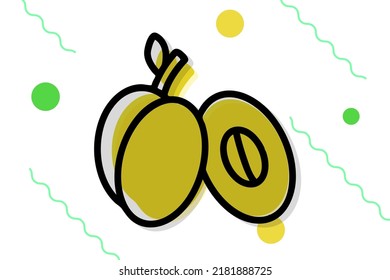 Plump icon symbol sign from modern fruits and vegetables collection for mobile concept and web apps design.  Food, harvest, and plant related.  can be used for various purposes printable projects.