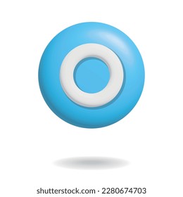Plump and inflated clay-like 3D circle icon