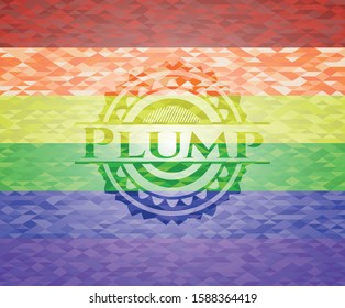 Plump lgbt colors emblem. Vector Illustration. Mosaic.