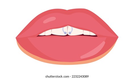 Plump lips flat icon Body part Piercing