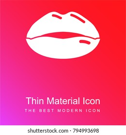 Plump lips with gloss red and pink gradient material white icon minimal design