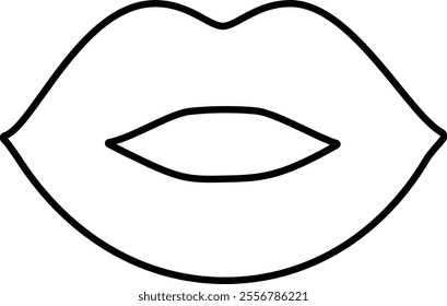 Plump lips outline vector.
Sexy female lips.
Isolated Woman's lips clipart.
Valentine's day element.
Transparent background.