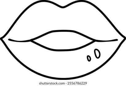 Plump lips outline vector.
Sexy female lips.
Isolated Woman's lips clipart.
Valentine's day element.
Transparent background.