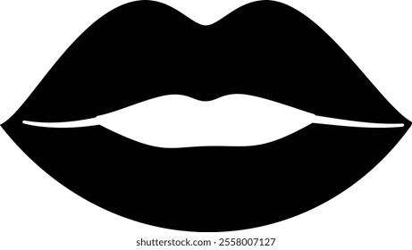 Plump lips silhouette vector.
Sexy female lips silhouette.
Isolated Woman's lips clipart.
Valentine's day element.
Transparent background.