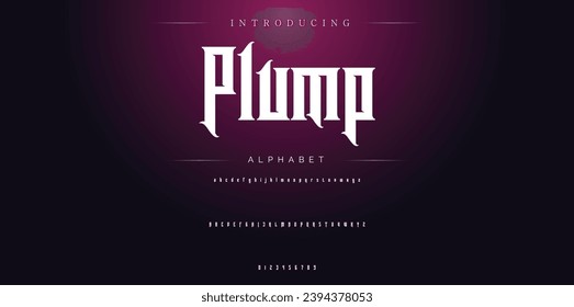 Plump Modern Bold Font. Sans Serif Font. Regular Italic Uppercase Lowercase Typography urban style alphabet fonts for fashion, sport, technology, digital, movie, logo design, vector illustration