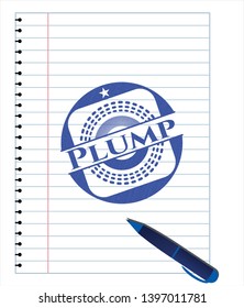 Plump with pen strokes. Blue ink. Vector Illustration. Detailed.