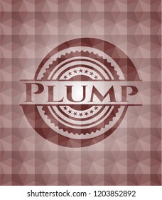 Plump red badge with geometric pattern. Seamless.