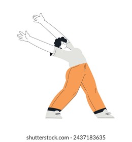 Plump Woman Character Dance Happily at Party Vector Illustration