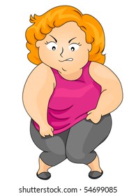 Plump woman with Tight Top - Vector