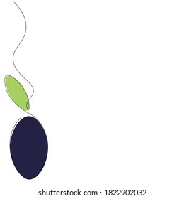 Plums fruit background. Vector illustration