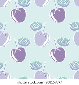 Plums seamless pattern