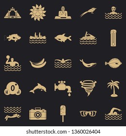 Plunge icons set. Simple set of 25 plunge vector icons for web for any design